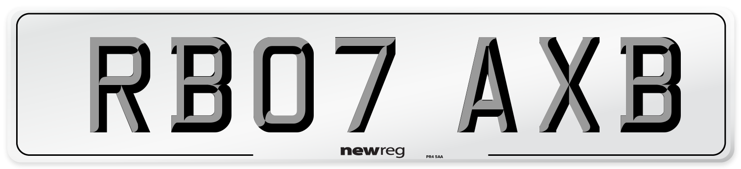 RB07 AXB Number Plate from New Reg